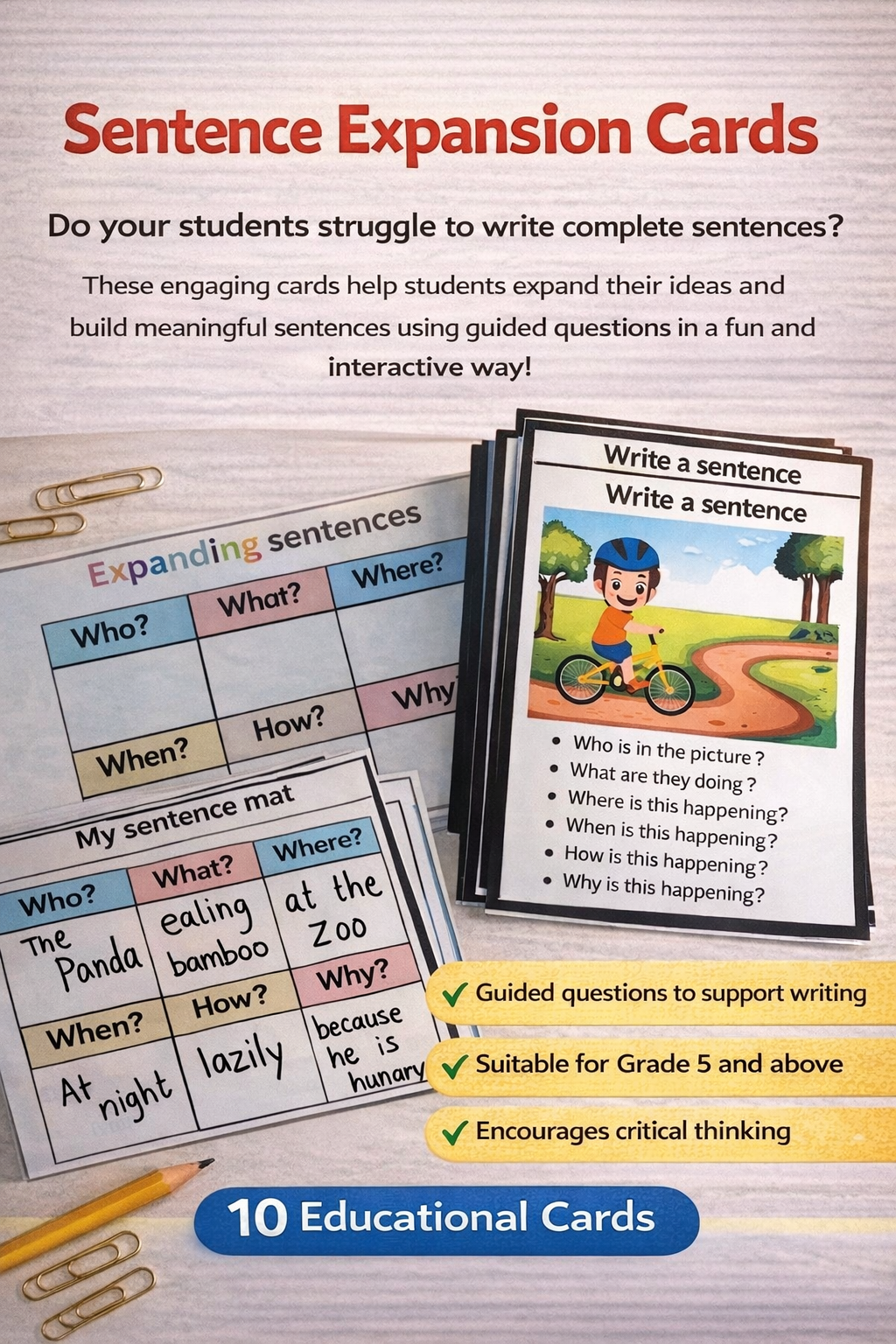 Sentence expansion cards