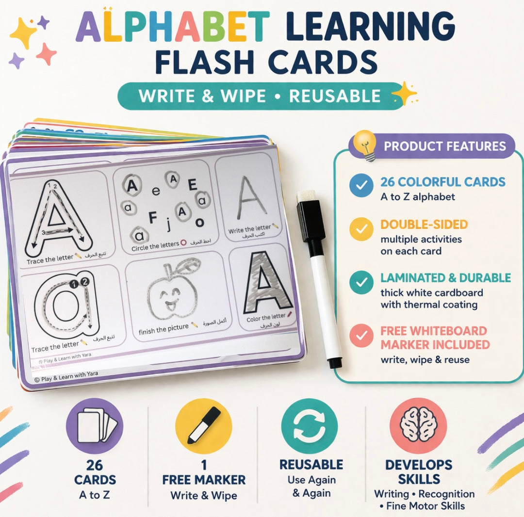 Alphabet Learning Flash Cards (Write & Wipe)
