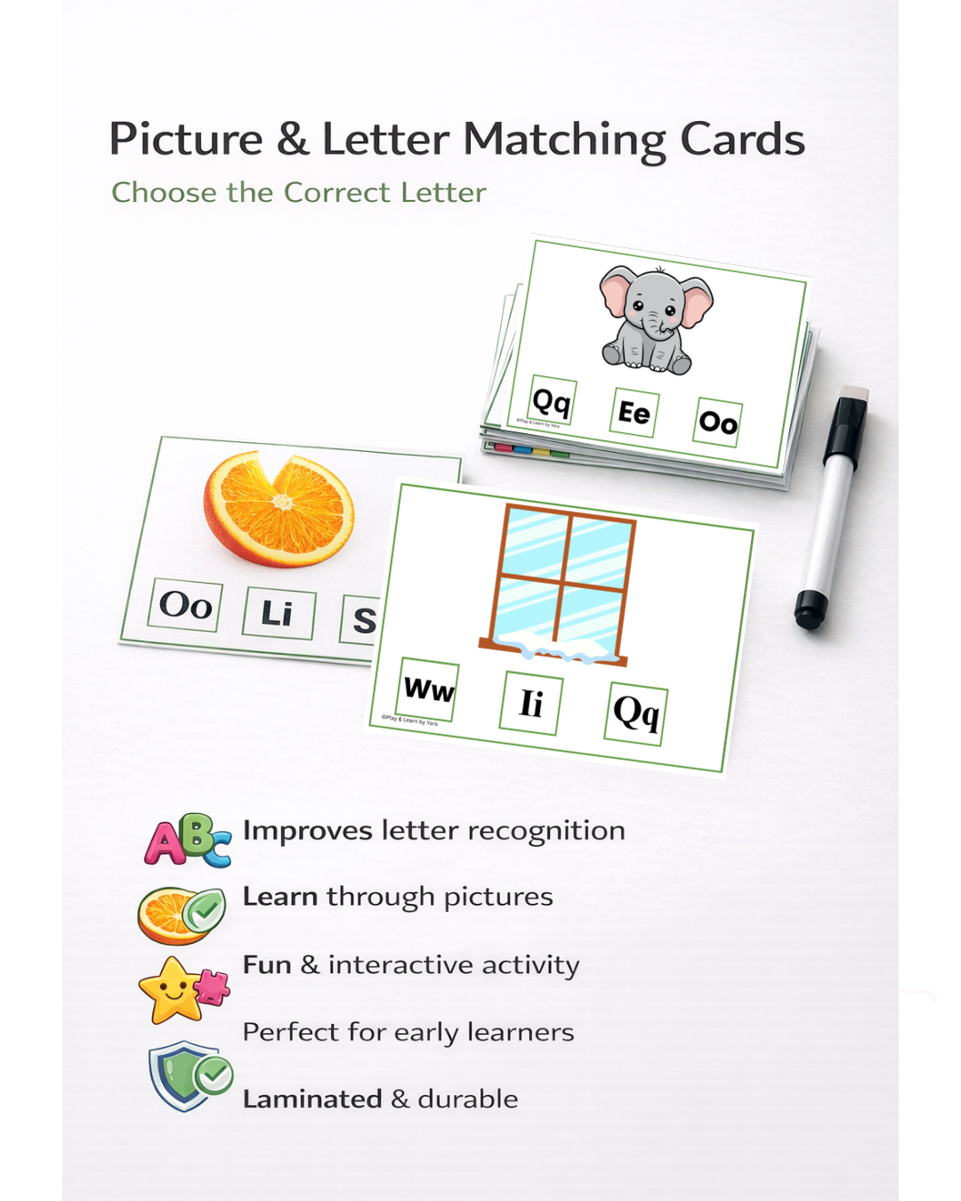 Picture & Letter Matching Cards