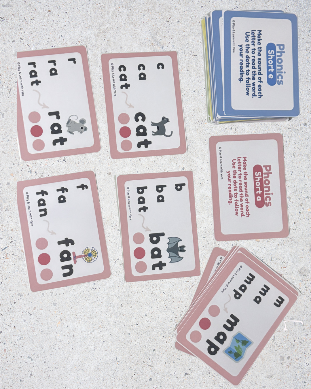 Phonics Short Vowel Reading Cards