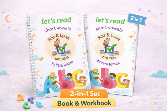 2-in-1 Short Vowels Learning Set | Book + Workbook for Early Readers