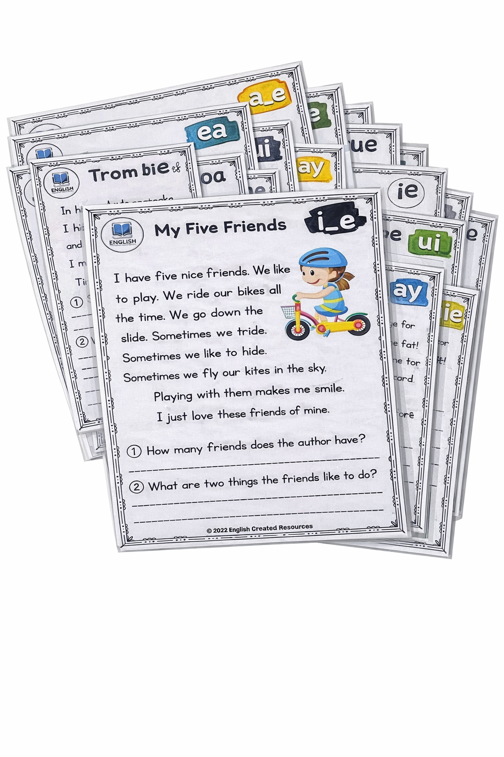 Long Vowel Reading Comprehension Cards