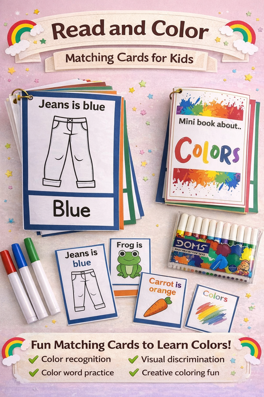 Read and Color Matching Cards